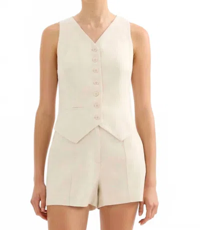 Nude Lucy Logan Tailered Vest In White In Neutral