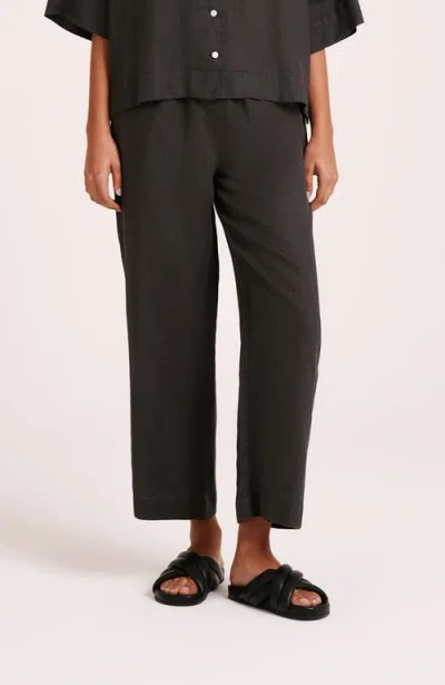 Nude Lucy Lounge Linen Crop Pant In Blue