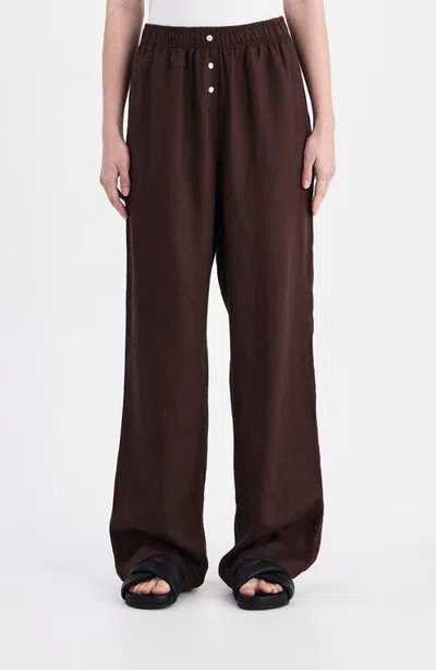 Nude Lucy Lounge Linen Pant In Brown