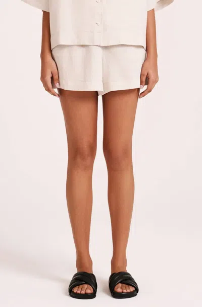 Nude Lucy Lounge Linen Short In Natural In White
