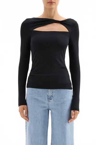 Nude Lucy Mara Long Sleeve Top In Black