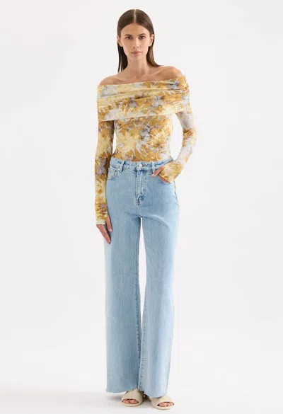 Nude Lucy Mesh Longsleeve Top In Lumine In Brown