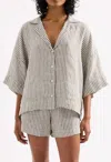 Nude Lucy Pinstripe Lounge Shirt In Black Stripe In Black