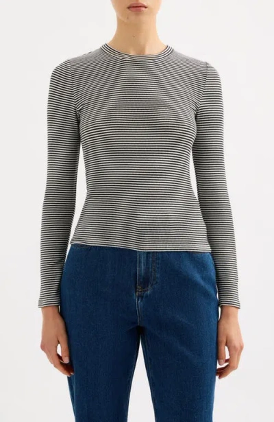 Nude Lucy Rib Ls Tee In Multi