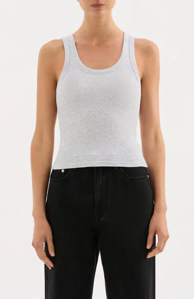 Nude Lucy Rib Singlet Top In White