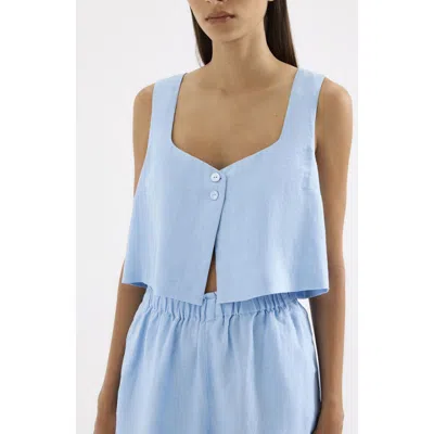 Nude Lucy Theo Linen Top In Blue