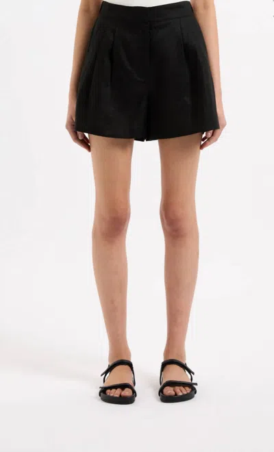 Nude Lucy Thilda Linen Tailored Short In Black