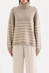Nude Lucy Venus Turtleneck Knit Sweater In Mink Stripe In Multi