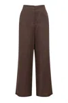 Nude Lucy Women's Dalia Linen Pant In Bark In Brown