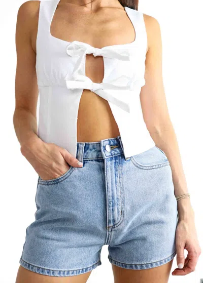 Nude Lucy Women's Organic Mom Shorts In Stone Wash