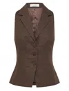 Nude Lucy Women's Thilda Linen Vest In Bark In Brown