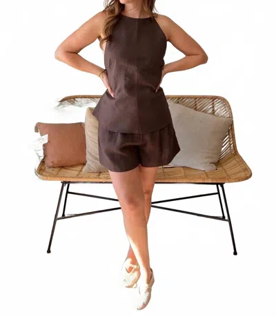 Nude Lucy Ziba Linen Top In Walnut In Brown