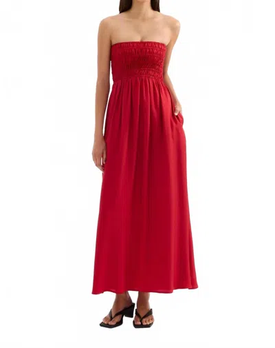 Nude Lucy Zuri Tencel Maxi Dress In Crimson In Red
