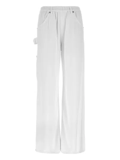 Nude Lyocell Cargo Trousers In White