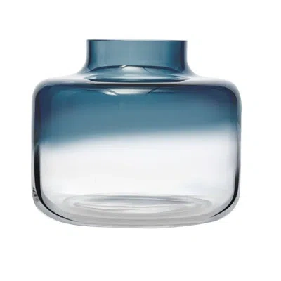 Nude Magnolia 7.87" Lead Free Crystal Table Vase In Top Opal Blue