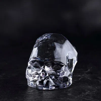 Nude Memento Mori Faceted Skull In Clear