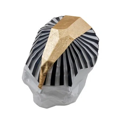 Nude Memento Mori Rock And Pop Skull Sculpture In Black,opal White,gold