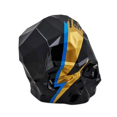Nude Memento Mori Rock And Pop Skull Sculpture In Blue;black;gold