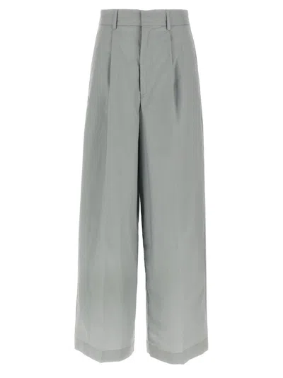 Nude Menswear Wide-leg Trousers In Grey