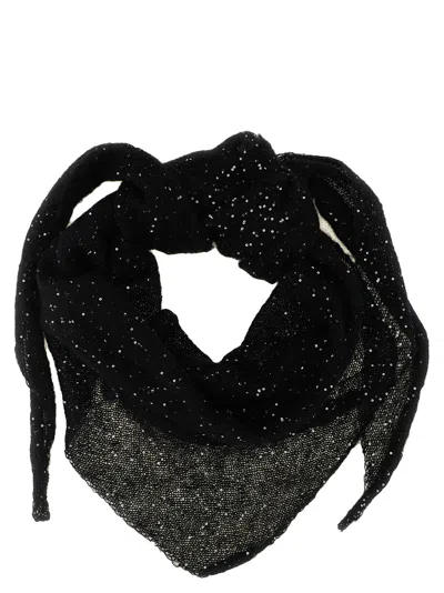 Nude Micro Sequin Scarf In Black