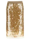 Nude Midi Sequin-embellished Skirt