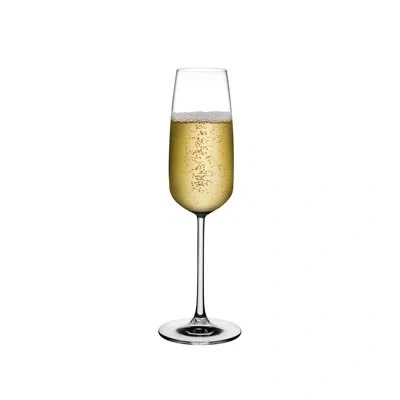 Nude Mirage Set Of 2 Lead Free Crystal Champagne Glasses In Clear