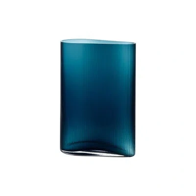 Nude Mist Lead Free Crystal Vase In Petroleum Green