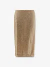 Nude Mohair Blend Skirt In Sand
