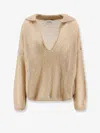 Nude Mohair Blend Sweater With Sequins In Neutral