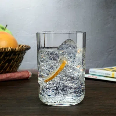 Nude Neo Set Of 2 Lead Free Crystal Long Drink Glasses 18 Oz. In Clear