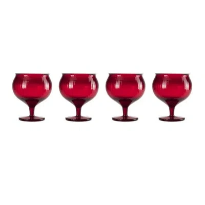Nude Omnia Bey Set Of 4 Cognac Glasses In Red