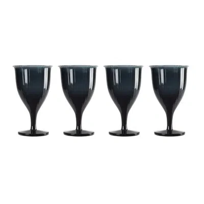 Nude Omnia Bey Set Of 4 Wine Glasses In Navy Blue