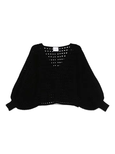 Nude Open-knit Sweater In Black