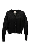 Nude Open-knit Top In Black In Black