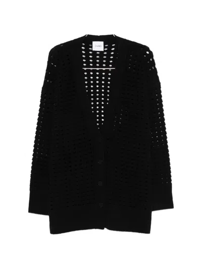 Nude Open-knit Wool Sweater In Black