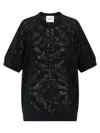 Nude Cotton Sweater Crew Neck Lace Pattern In Black