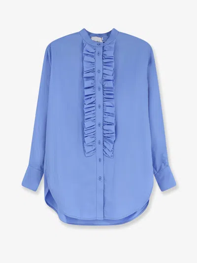 Nude Oversize Cotton Shirt In Blue