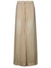 Nude Flowy Relaxed Pants With Elastic Waistband In Pink