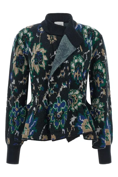 Nude Peplos Cardigan In Multi
