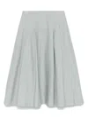 Nude Midirock Mit Falten In Grau