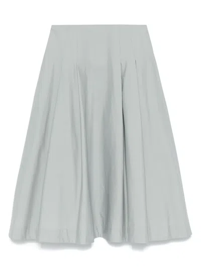 Nude Midirock Mit Falten In Grau