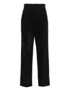 Nude Black Pleated Pants In Black