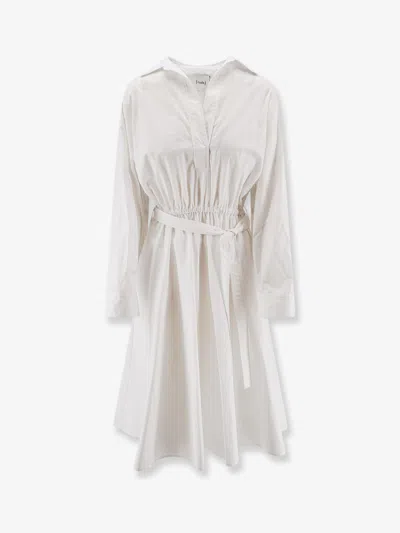 Nude Polo Cotton Dress In White