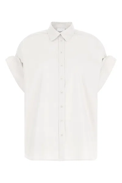 Nude Poplin Cotton Shirt In White