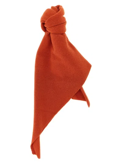 Nude Pure Cashmere Shaved Knit Scarf In Rust