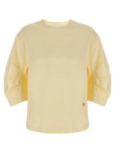 NUDE RELAXED-FIT COTTON T-SHIRT WITH CRINKLED SLEEVES
