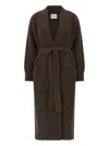 Nude Dressing Gown Style Brown Wool Coat In Brown