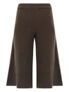 Nude Culotte Pants With Relaxed Silhouette And Side Pockets In Brown