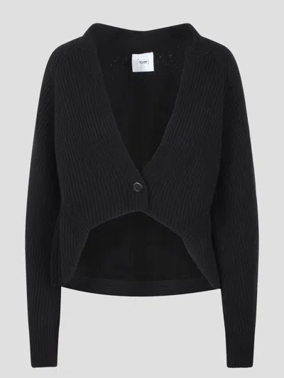Nude Ribbed Mini Cardigan Knit Cardigan Black