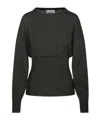 Nude Ribbed-panel Sweater In Green